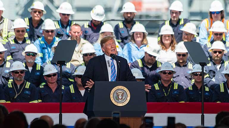 President Trump at the Cameron LNG plant.