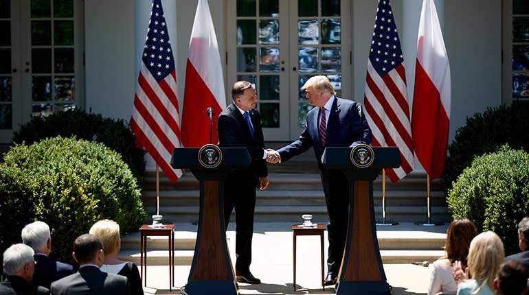 Polish President Andrzej Duda and Donald Trump.