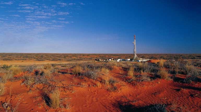A drilling rig in the Cooper Basin