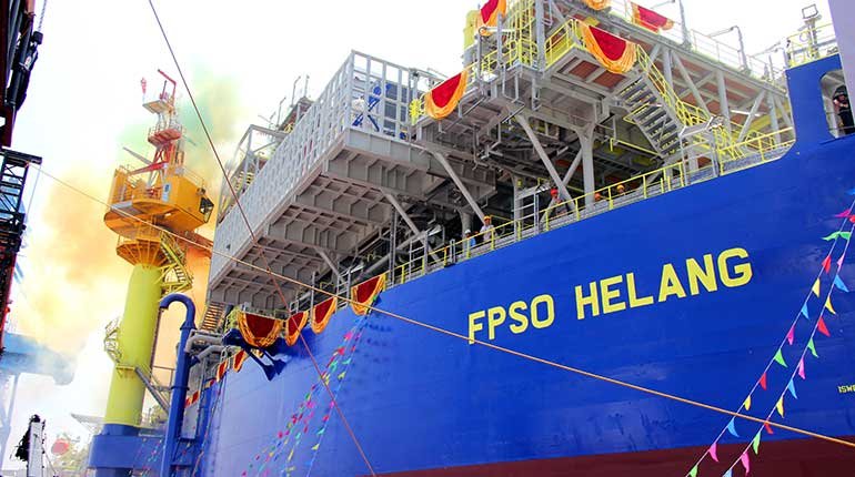An FPSO naming ceremony in China.