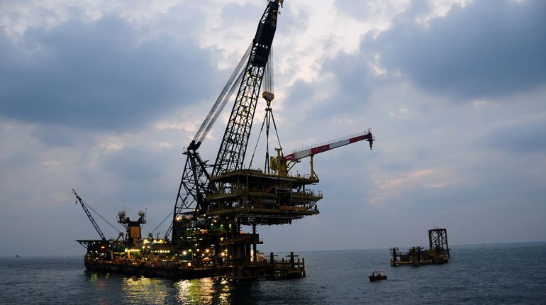 A gas platform offshore Saudi Arabia
