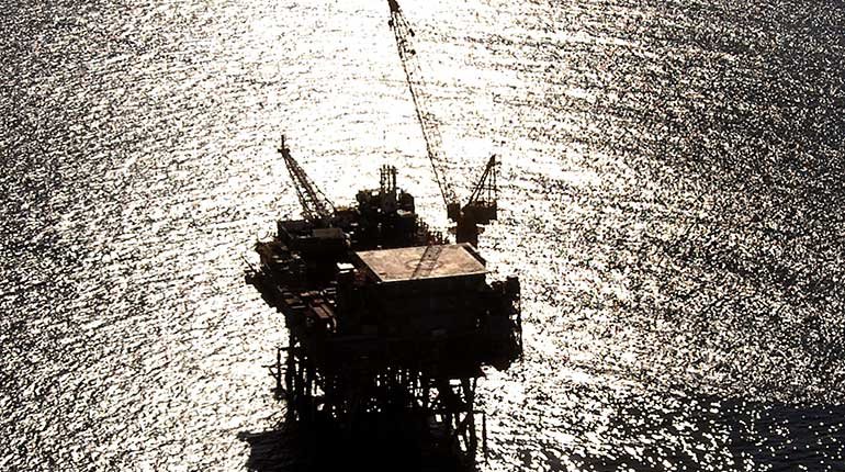 An offshore platform.