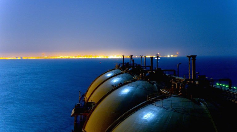 LNG tanker at Ras Laffan in Qatar