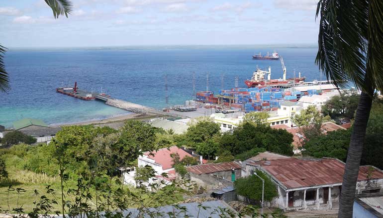 The twon of Pemba, logistics base for the Mozambique LNG project