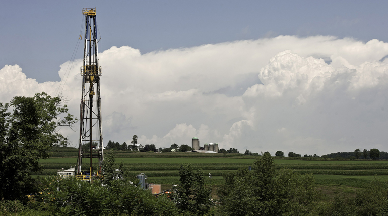 A rig drilling for shale gas in Pennsylvania