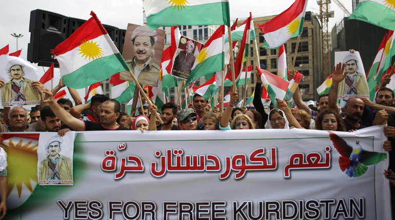 Kurdish independence rally in Beirut, Lebanon.