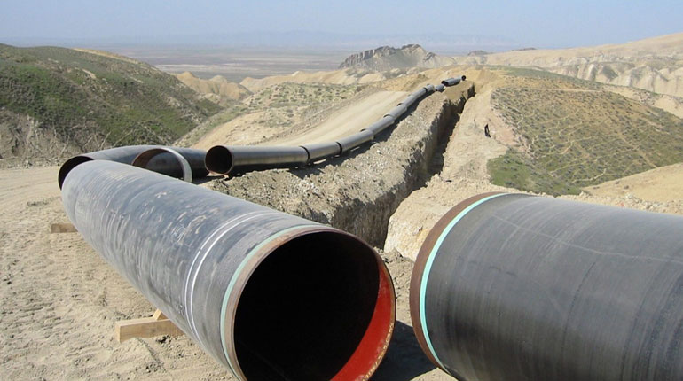 A photo of the Baku-Tbilisi-Ceyhan pipeline.