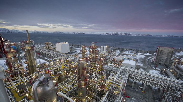The Melkøya Snøhvit LNG plant.