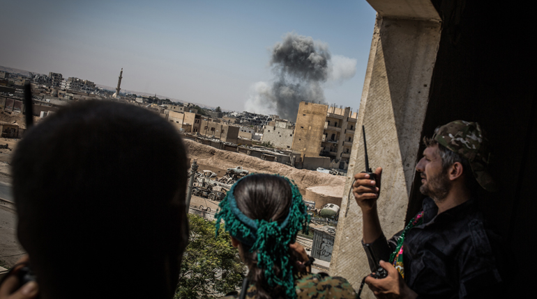 SDF fighting in Raqqa