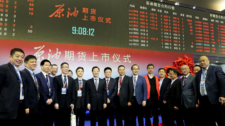 The launch of China’s yuan-dominated crude oil futures contracts at the Shanghai International Energy Exchange