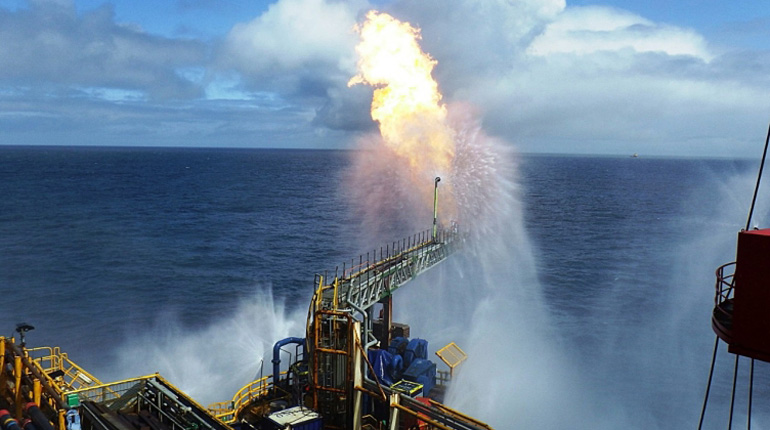 Flaring from Shell's Corrib project in Ireland.