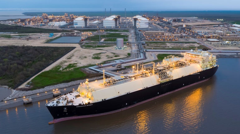 A ship in the Panama Canal