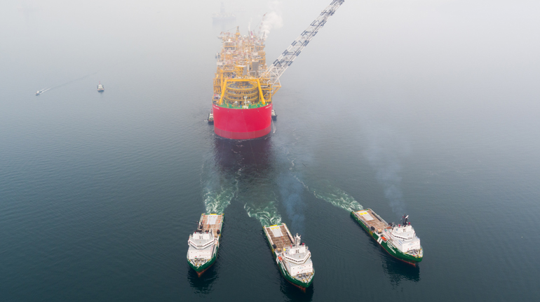 A ship in the Panama Canal
