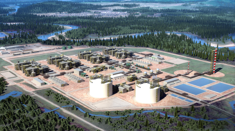 Artist's impression of LNG Canada's liquefaction facility in Britisg Colombia
