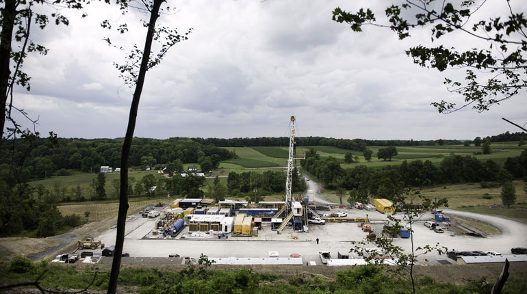 Shale gas drilling site