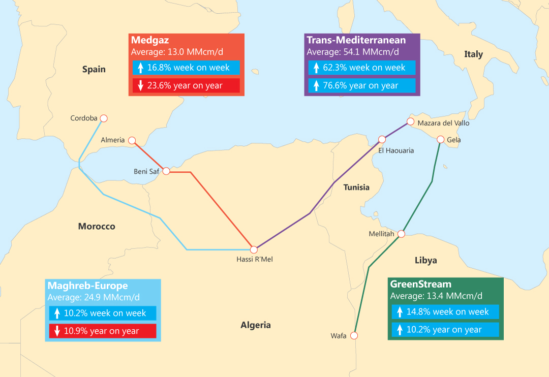 north african pipeline flows