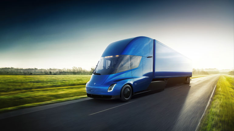 The Tesla Semi electric truck.