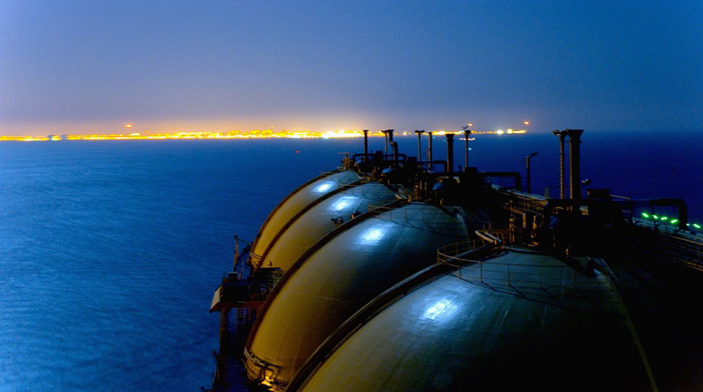 An LNG carrier at Ras Laffan in Qatar.