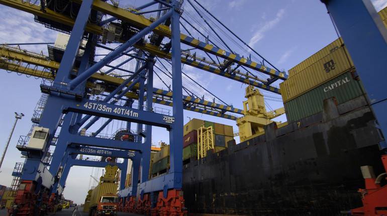 The port of Tema in Ghana