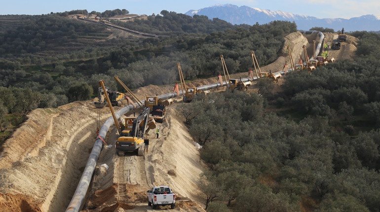 Construction work on TAP in Albania in 2016.